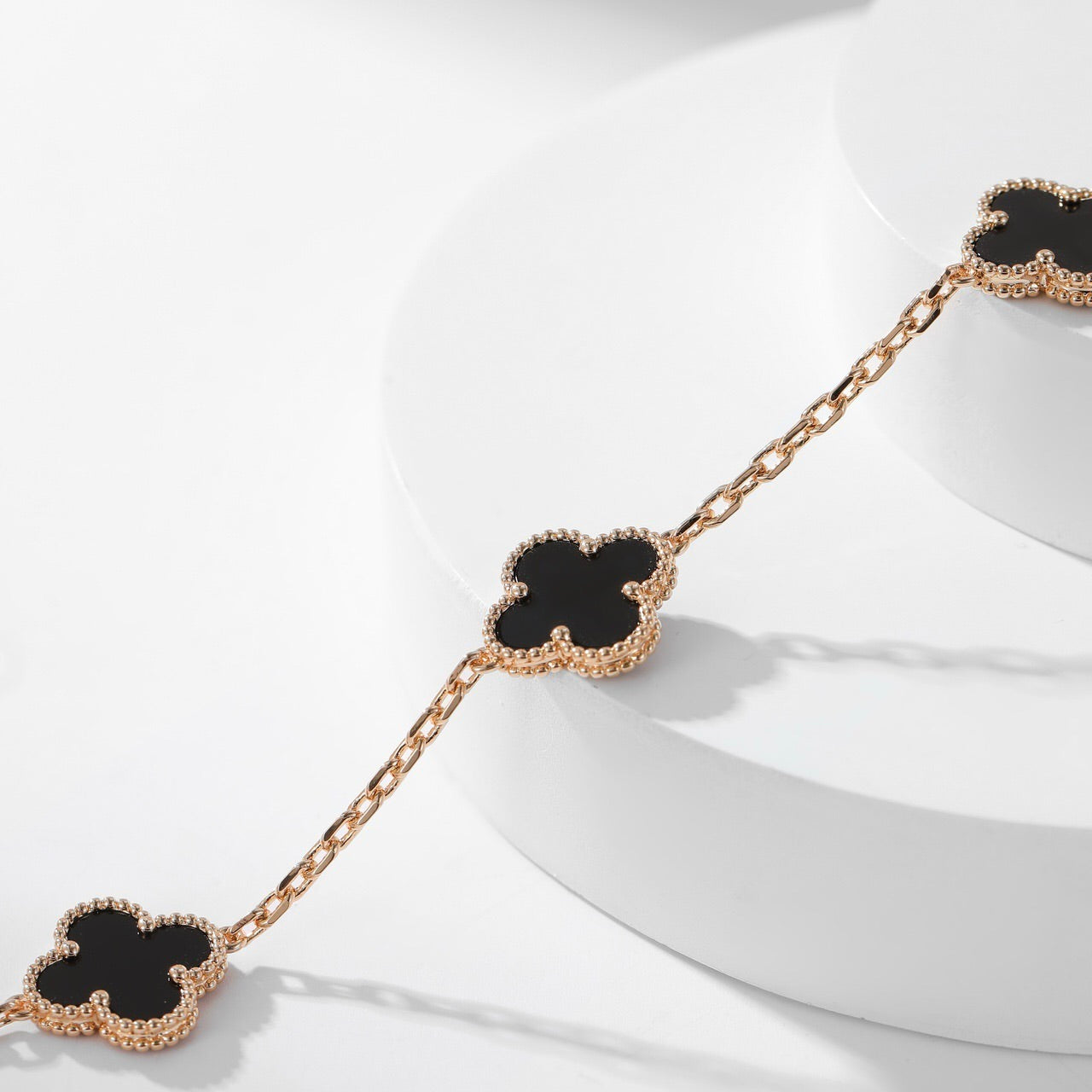 [Love More]CLOVER 10 MOTIFS ONYX NECKLACE