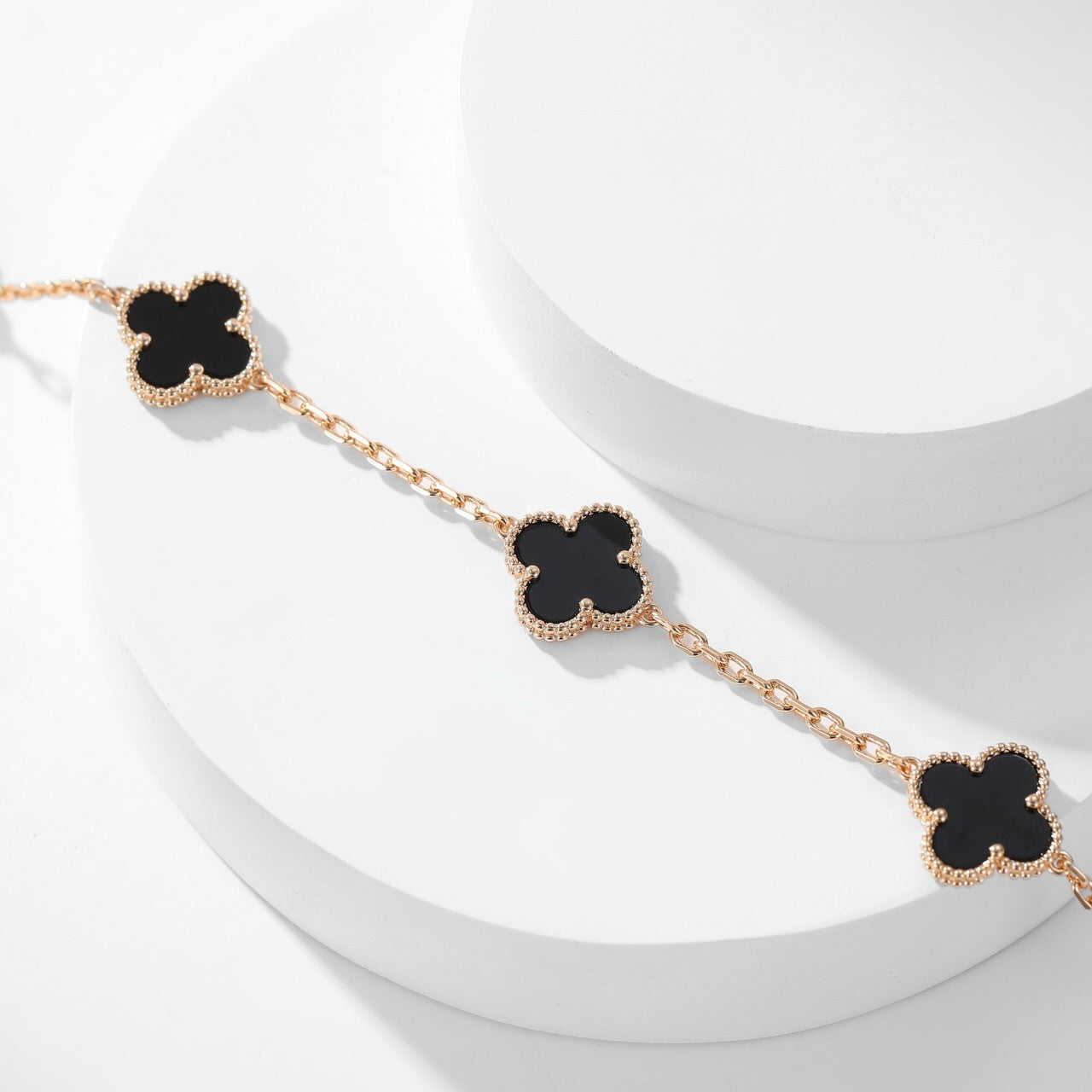 [Love More]CLOVER 10 MOTIFS ONYX NECKLACE