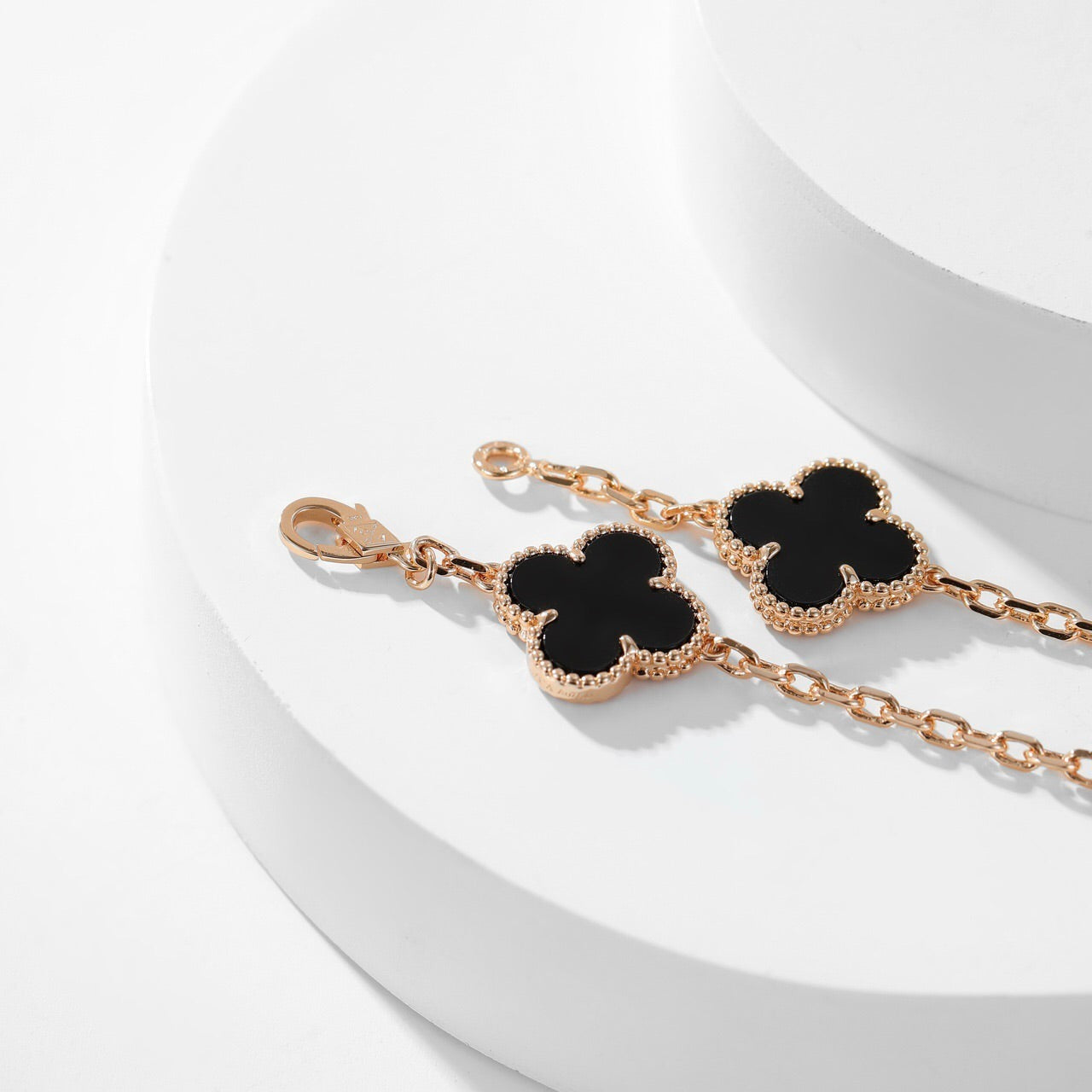 [Love More]CLOVER 10 MOTIFS ONYX NECKLACE