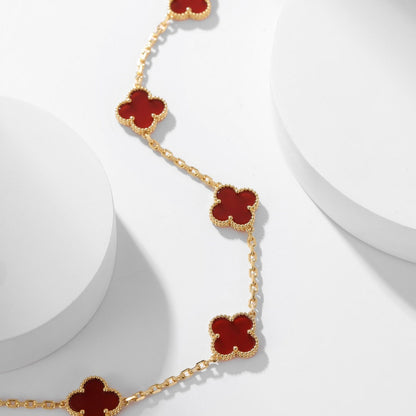 [Love More]CLOVER 10 MOTIFS CARNELIAN NECKLACE