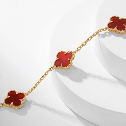 [Love More]CLOVER 10 MOTIFS CARNELIAN NECKLACE