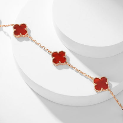 [Love More]CLOVER 10 MOTIFS CARNELIAN NECKLACE