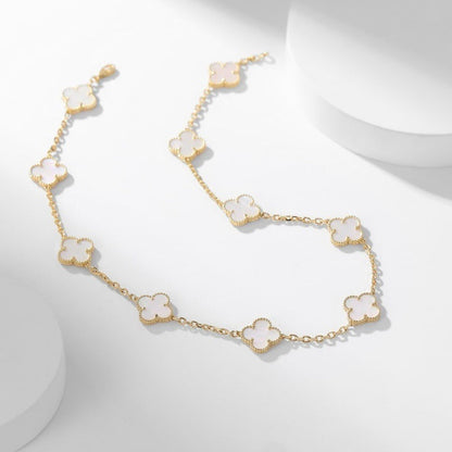 [Love More]CLOVER 10 MOTIFS WHITE MOTHER OF PEARL NECKLACE