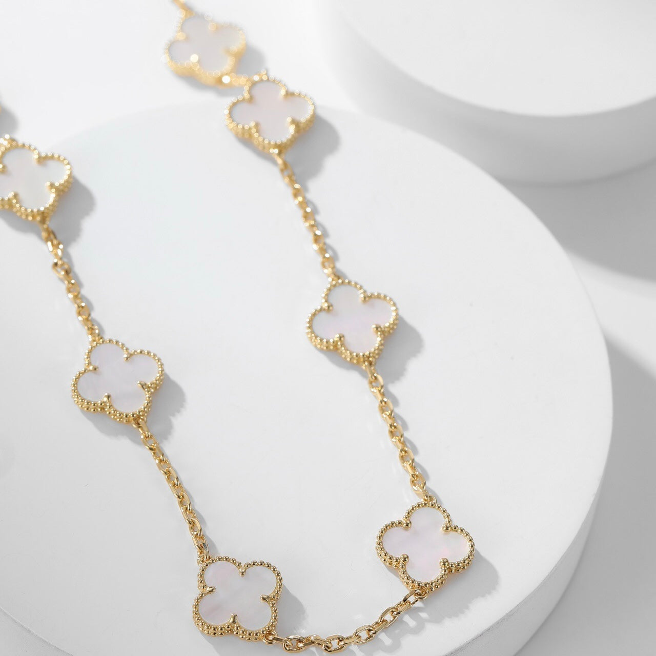 [Love More]CLOVER 10 MOTIFS WHITE MOTHER OF PEARL NECKLACE