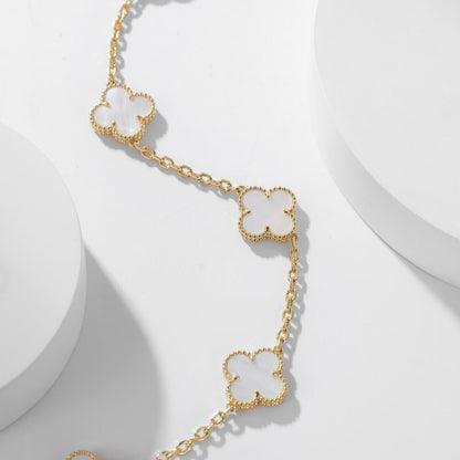 [Love More]CLOVER 10 MOTIFS WHITE MOTHER OF PEARL NECKLACE