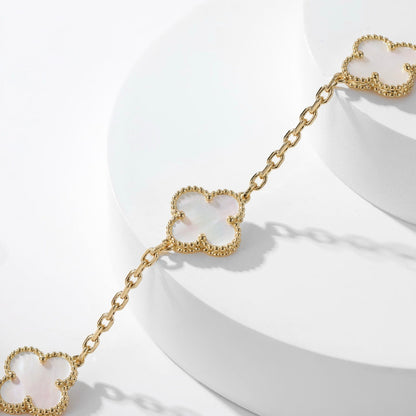 [Love More]CLOVER 10 MOTIFS WHITE MOTHER OF PEARL NECKLACE