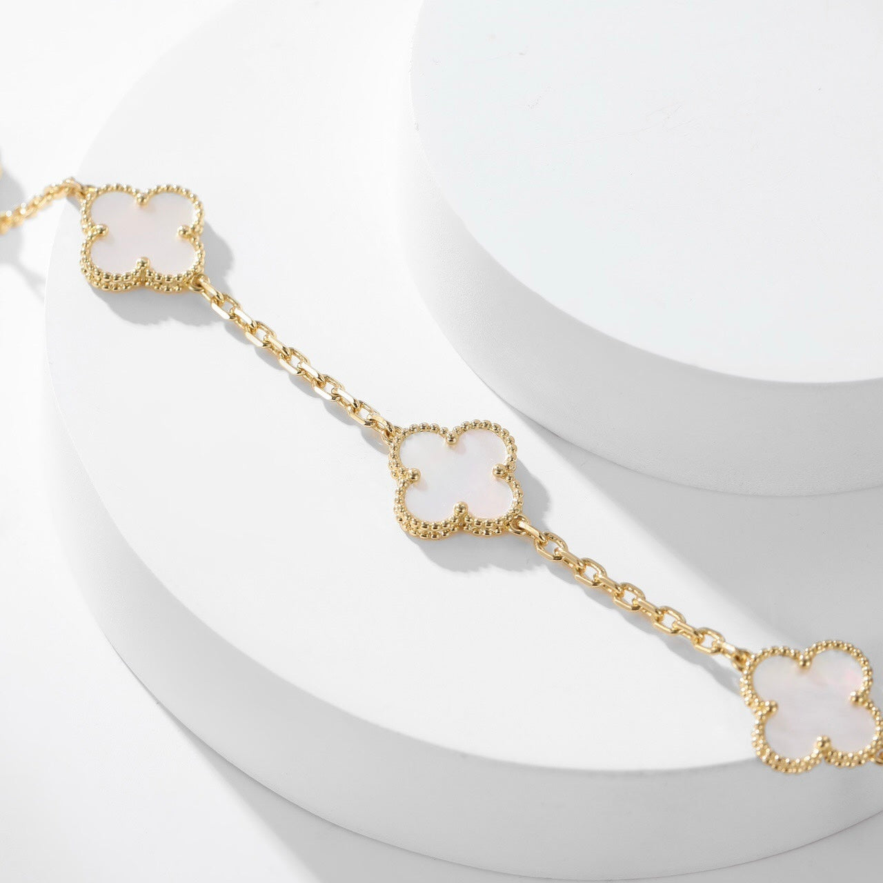 [Love More]CLOVER 10 MOTIFS WHITE MOTHER OF PEARL NECKLACE