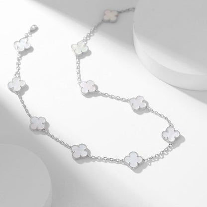 [Love More]CLOVER 10 MOTIFS WHITE MOTHER OF PEARL NECKLACE