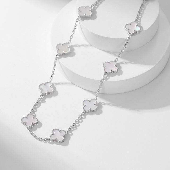 [Love More]CLOVER 10 MOTIFS WHITE MOTHER OF PEARL NECKLACE