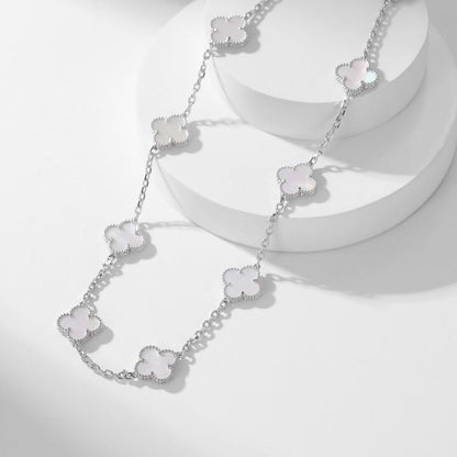 [Love More]CLOVER 10 MOTIFS WHITE MOTHER OF PEARL NECKLACE