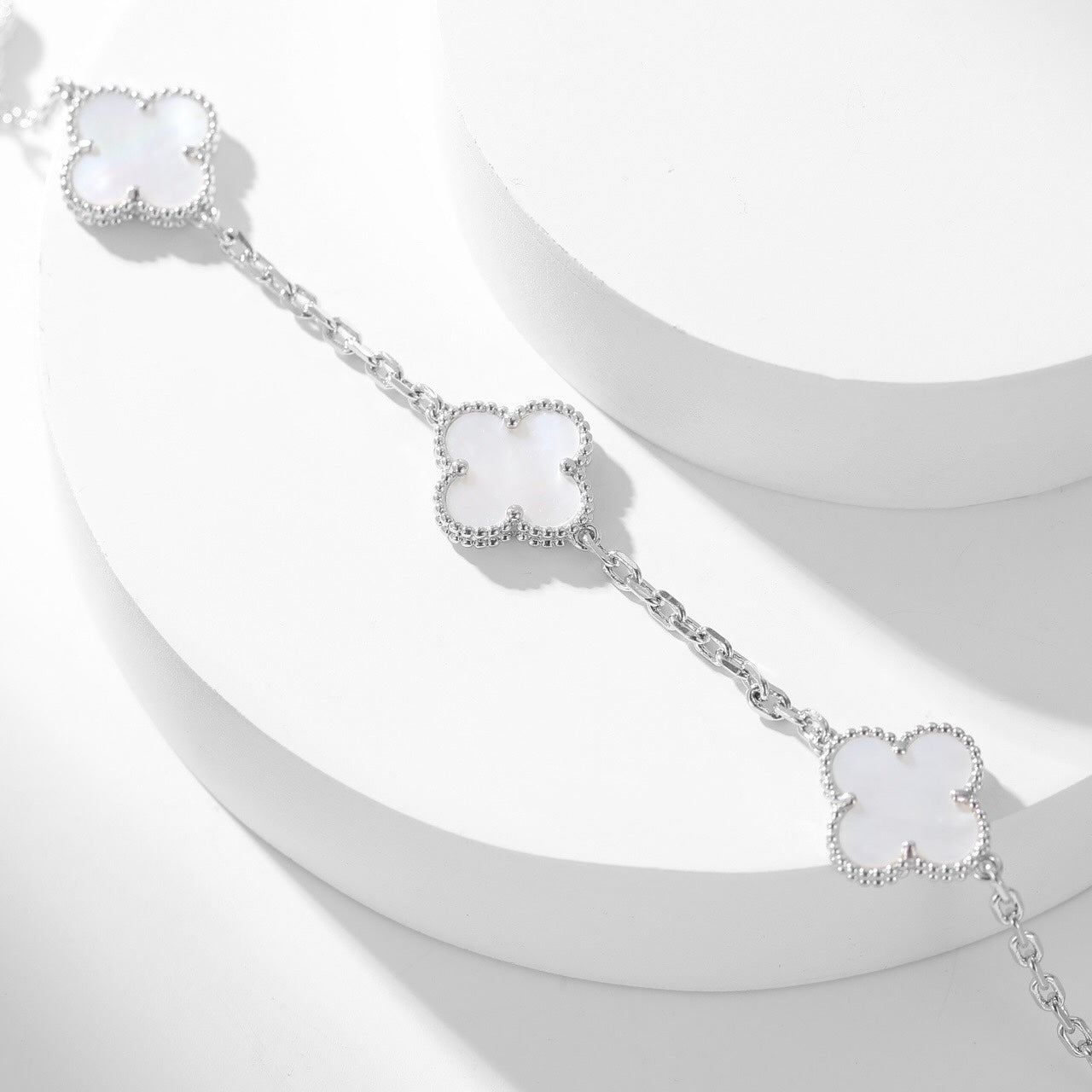 [Love More]CLOVER 10 MOTIFS WHITE MOTHER OF PEARL NECKLACE