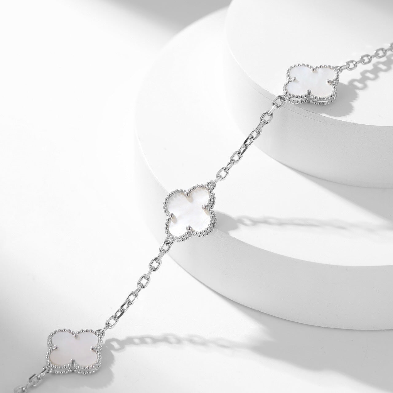 [Love More]CLOVER 10 MOTIFS WHITE MOTHER OF PEARL NECKLACE