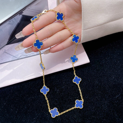 [Love More]CLOVER 10 MOTIFS BLUE AGATE NECKLACE