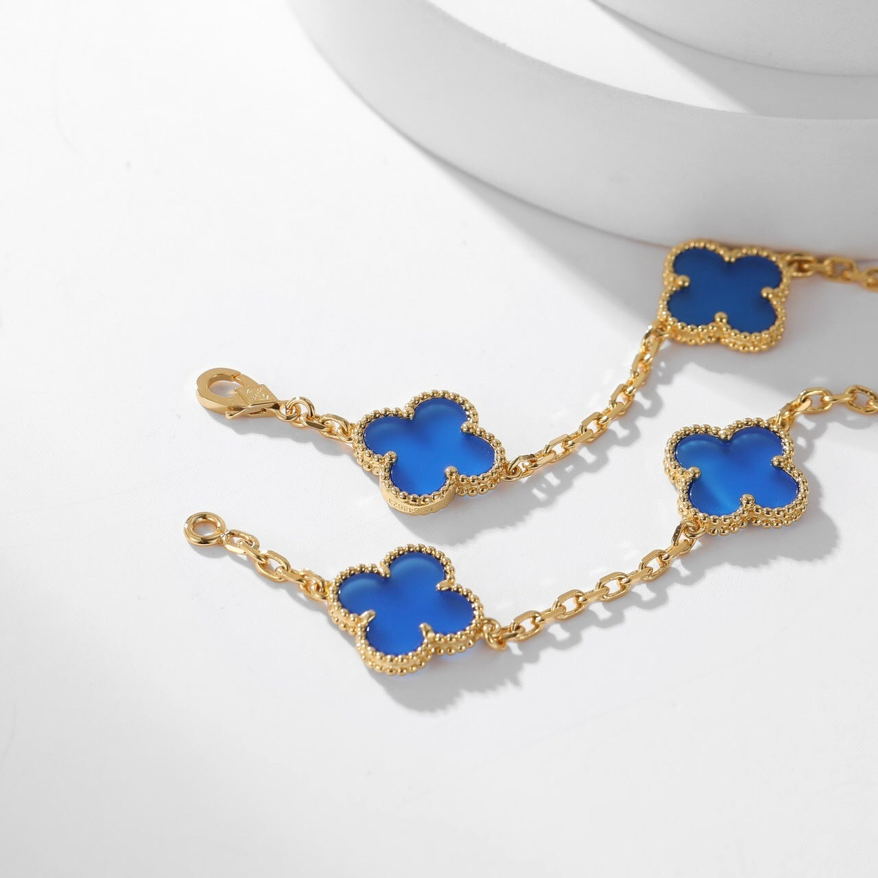 [Love More]CLOVER 10 MOTIFS BLUE AGATE NECKLACE