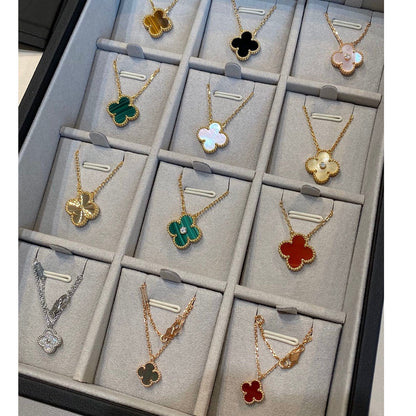 [Love More]CLOVER 15MM DIAMOND SINGLE FLOWER NECKLACE