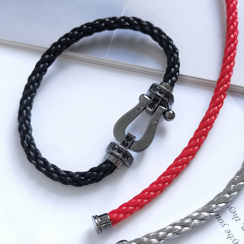 [Love More]FORCE LARGE SERIES HORSESHOE BLACK SAMURAI BRACELET