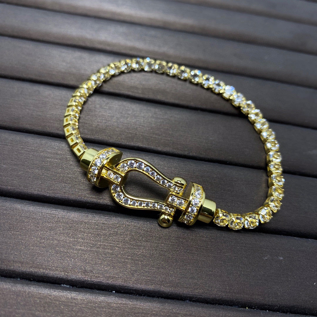 [Love More]FORCE  LARGE HORSESHOE FULL DIAMOND TENNIS BRACELET