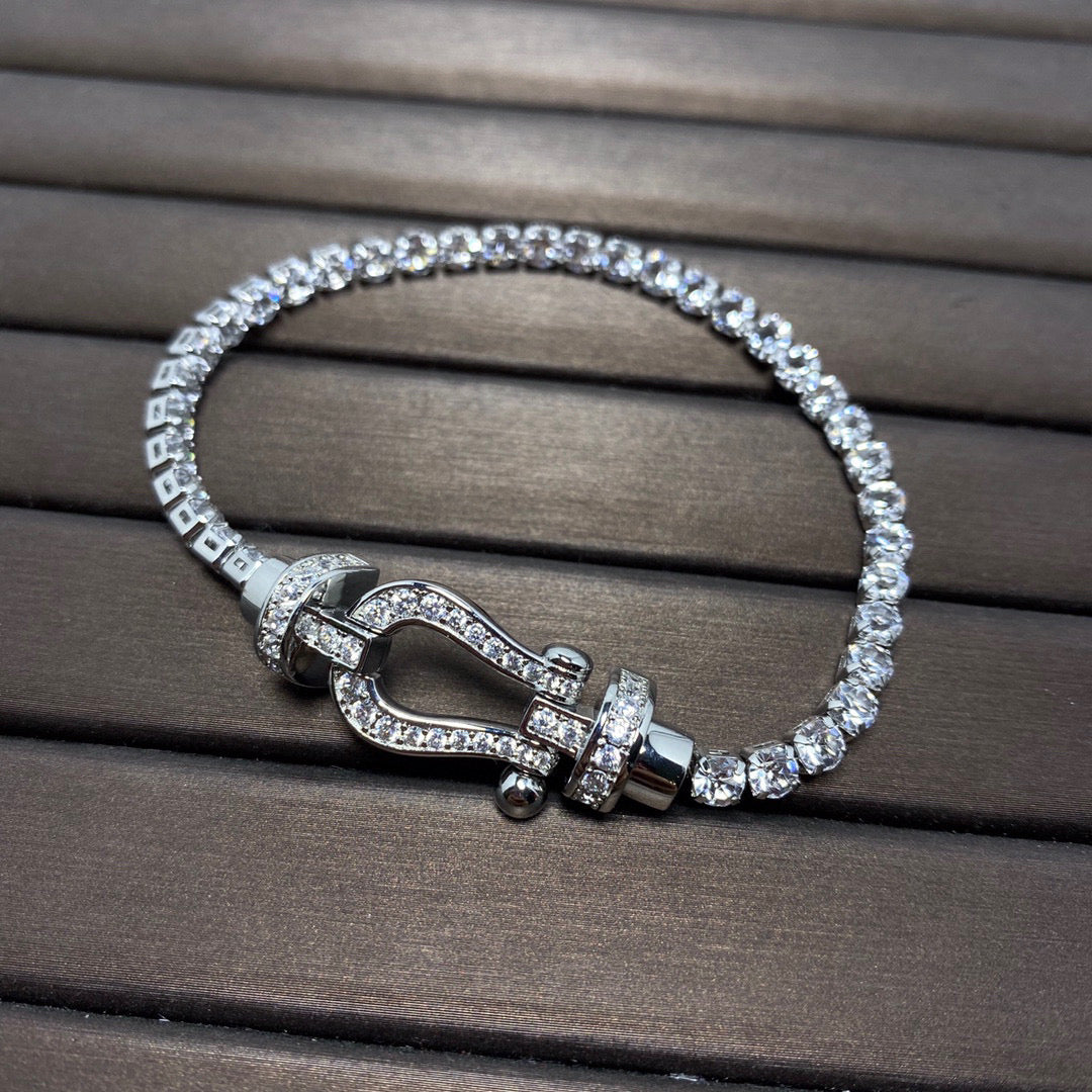 [Love More]FORCE  LARGE HORSESHOE FULL DIAMOND TENNIS BRACELET