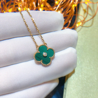 [Love More]CLOVER 15MM DIAMOND TURQUOISE NECKLACE