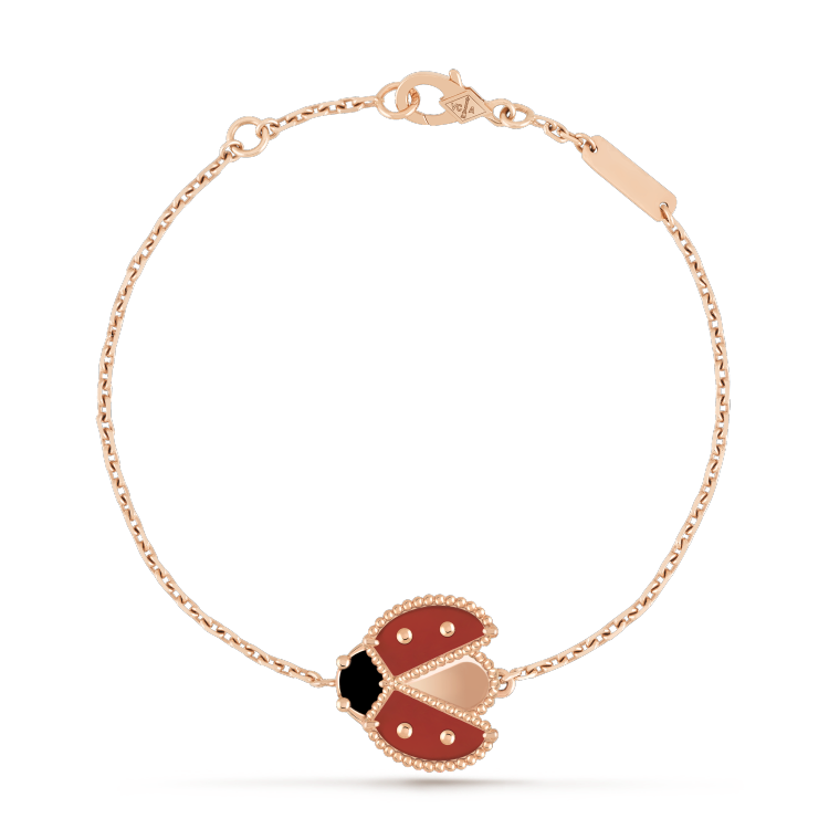 [Love More]LUCKY SPRING 1 MOTIF PINK GOLD BRACELET