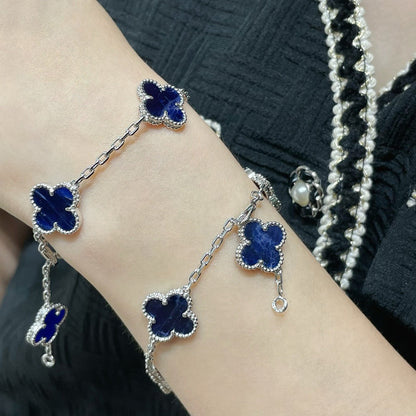 [Love More]CLOVER 5 MOTIF PIETERSITE SILVER BRACELET