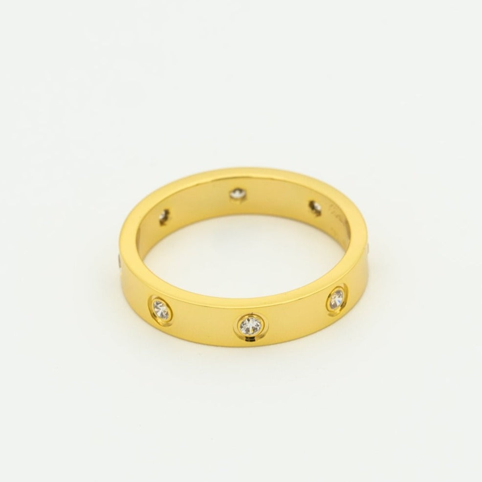 [Love More] LIEBESRING 3,6 MM 8 DIAMANTEN