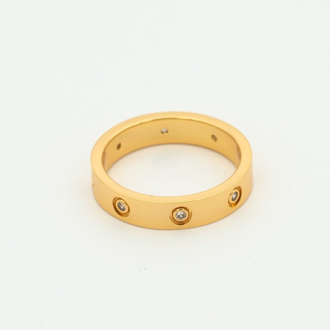 [Love More] LIEBESRING 3,6 MM 8 DIAMANTEN