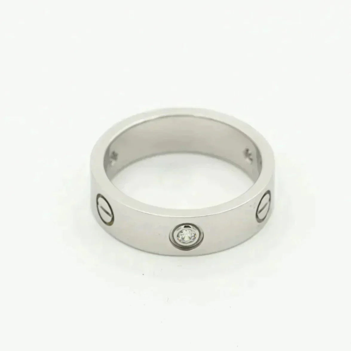 [Love More]LOVE RING 5.5MM 3 DIAMONDS SILVER