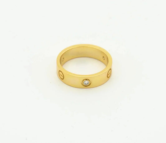 [Love More] LIEBESRING 4MM 1 DIAMANT GOLD