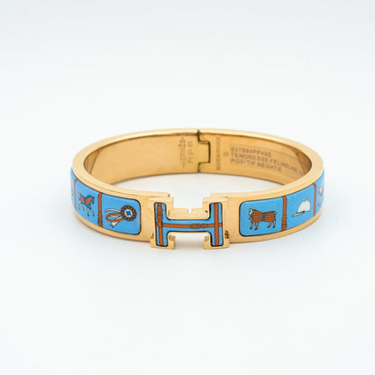 [Love More]H ROSA GOLD ARMBAND BLAU KERAMIK