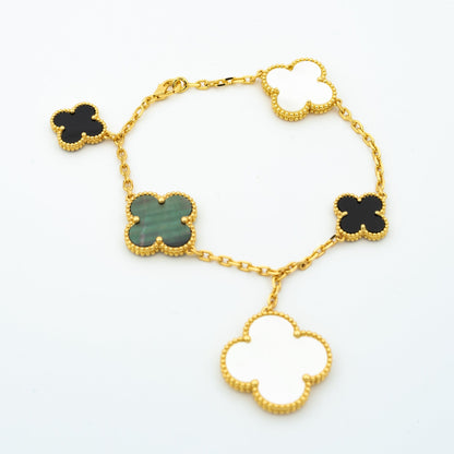 [Love More]CLOVER ARMBAND 5 MOTIVE ONYX MOP