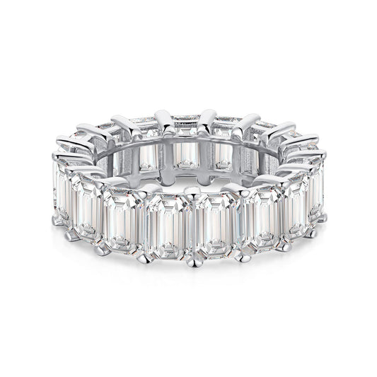 0.75 Carat Elegant Emerald Cut Tennis Ring