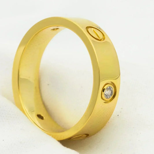 [Love More] LIEBESRING 5,5 MM 3 DIAMANTEN GOLD