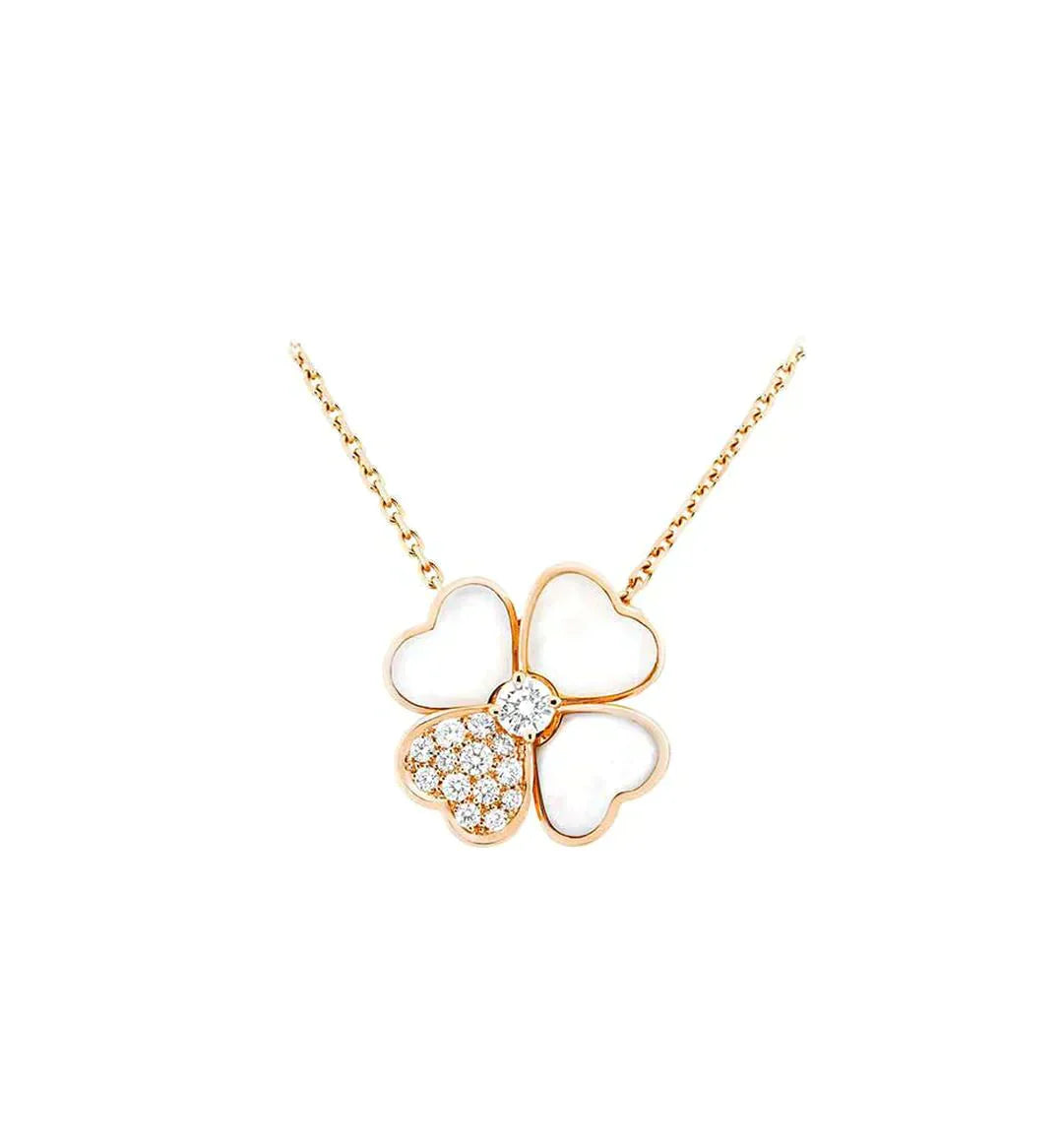 [Love More]CLOVER MOP DIAMOND ROSÉGOLD HALSKETTE