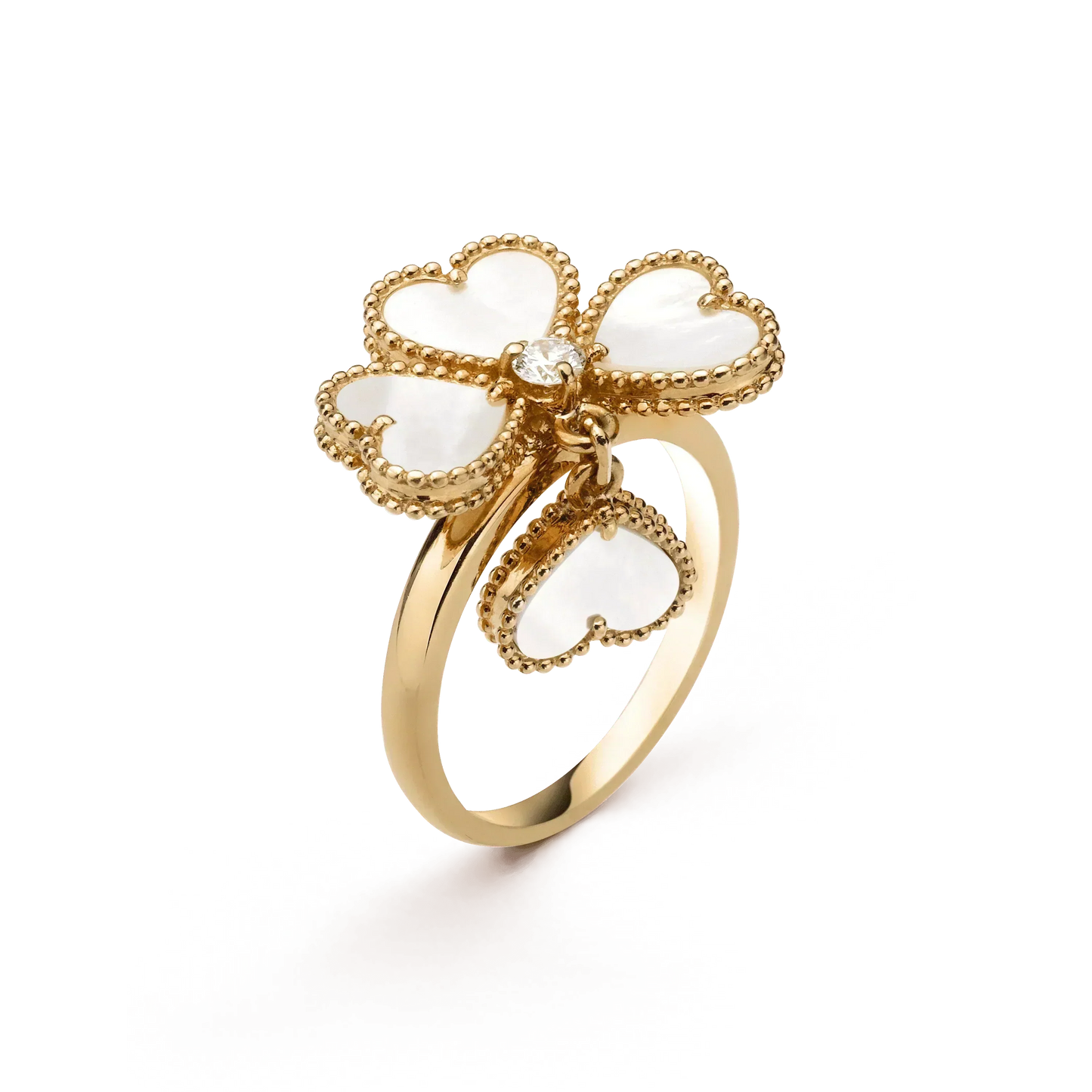 [Love More]SWEET CLOVER WHITE MOP RING