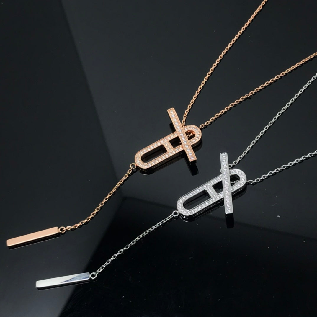 [Love More]HM NECKLACE PLATINUM ROSE GOLD DIAMOND