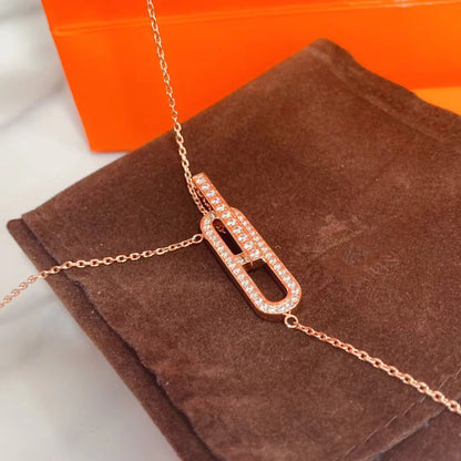 [Love More]HM NECKLACE PLATINUM ROSE GOLD DIAMOND