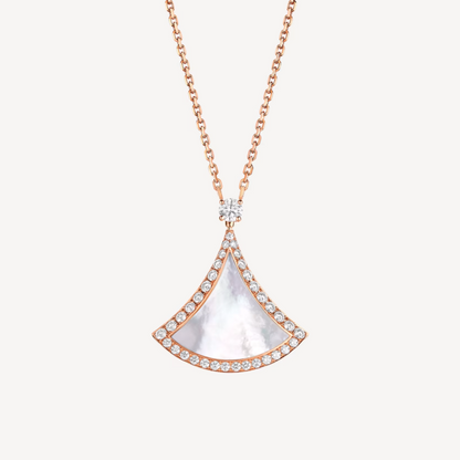 [Love More]DREAM MOP DIAMOND PAVED ROSA GOLD HALSKETTE