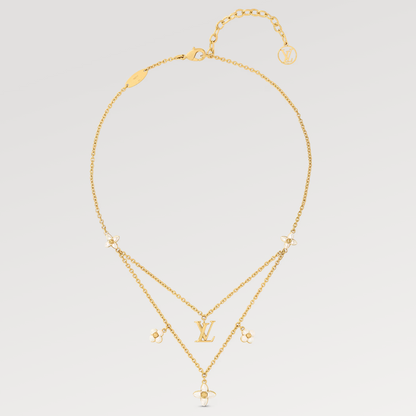 [Love More]FLOWERGRAM GOLD MOP DOUBLE ROW NECKLACE