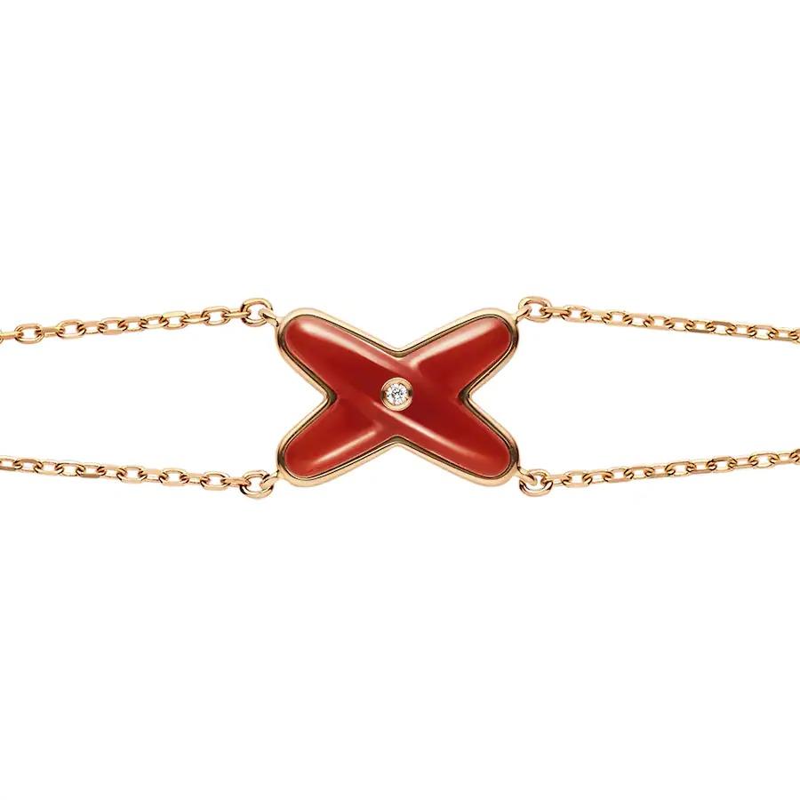 [Love More]JEUX BRACELET CARNELIAN PINK GOLD 1 DIAMOND