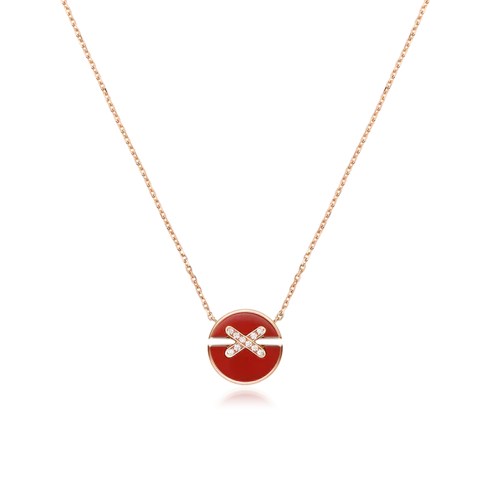 [Love More]JEUX DE ROSÉGOLD DIAMANT-HALSKETTE