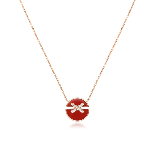 [Love More]JEUX DE ROSÉGOLD DIAMANT-HALSKETTE