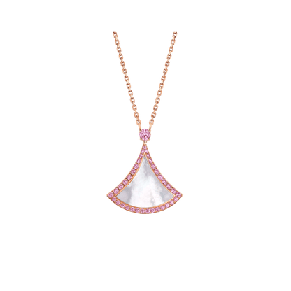 [Love More]TRAUM HALSKETTE MOP DIAMANT ROSA