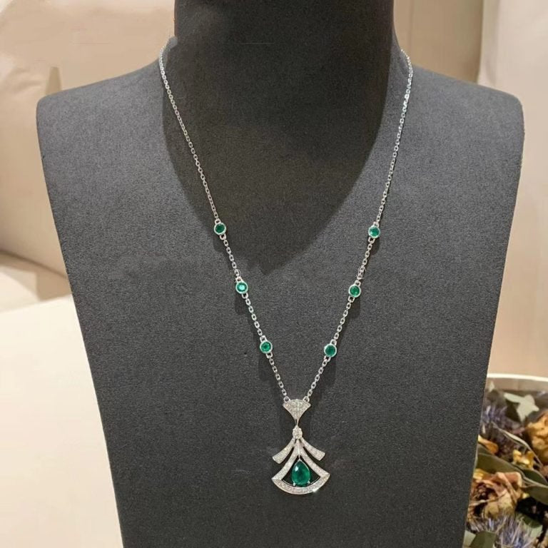 [Love More]DREAM NECKLACE MALACHITE DIAMOND SILVER