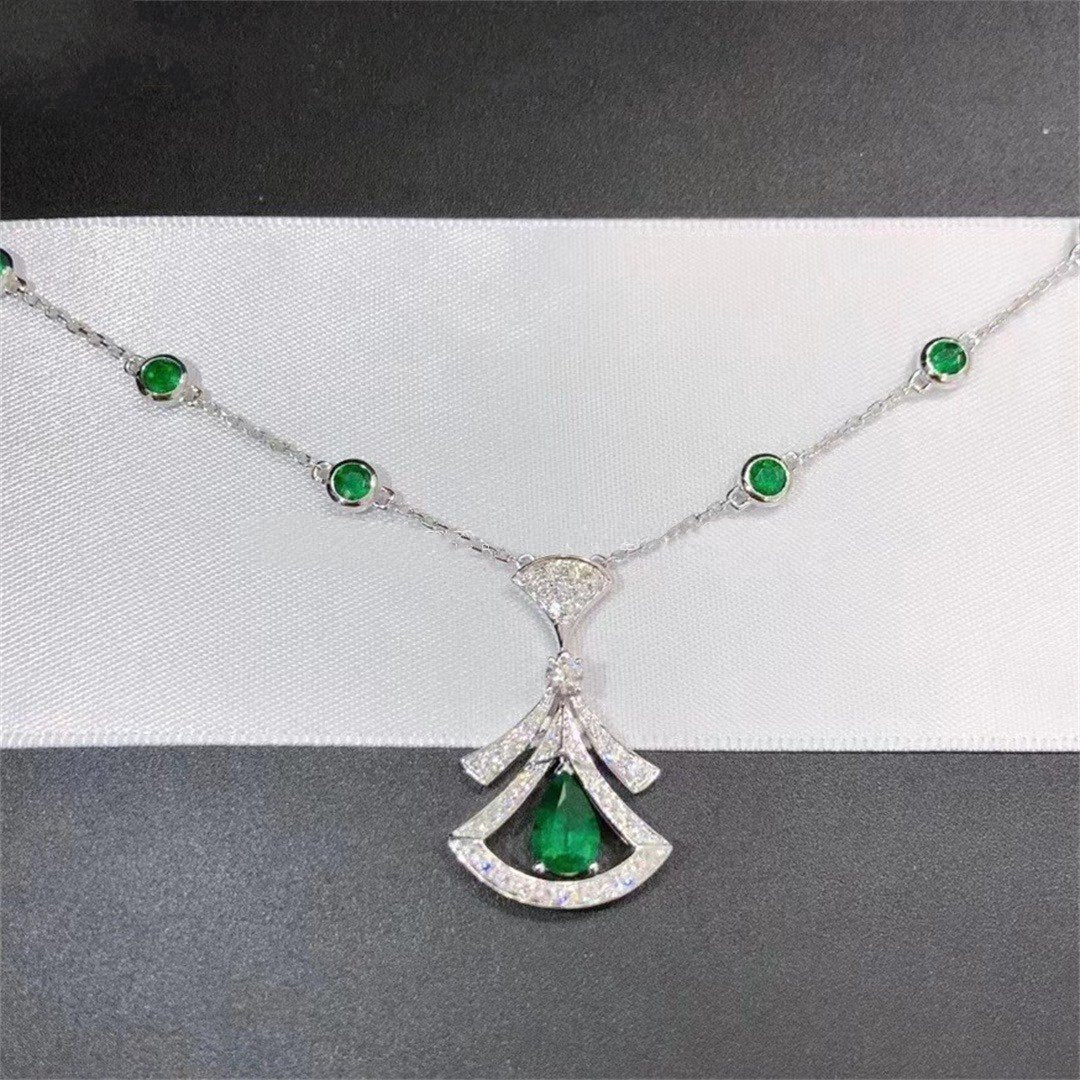 [Love More]DREAM NECKLACE MALACHITE DIAMOND SILVER