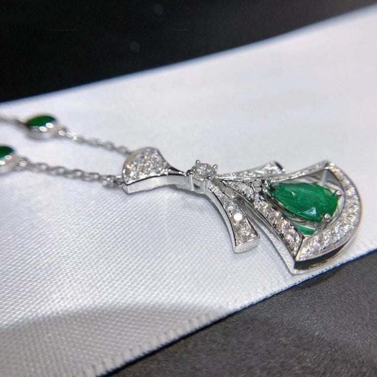 [Love More]DREAM NECKLACE MALACHITE DIAMOND SILVER