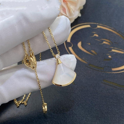 [Love More]DREAM NECKLACE WHITE MOP GOLD 1 DIAMOND