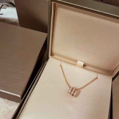 [Love More]SERPENTI PINK GOLD NECKLACE DOUBLE RING DIAMOND