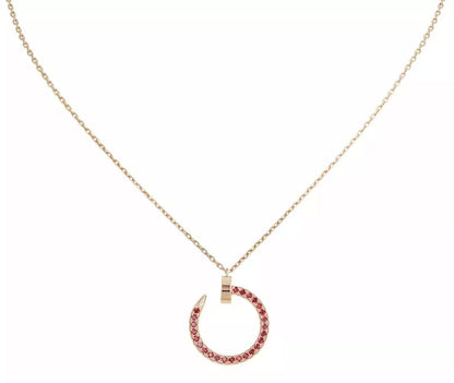 [Love More]JUSTE NECKLACE GOLD RED DIAMONDS