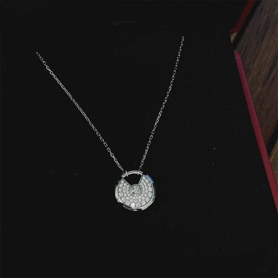 [Love More]AMULETTE SILVER FULL DIAMOND NECKLACE